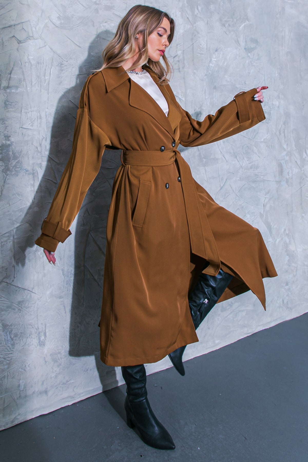 Women on the Moon Woven Trench Coat