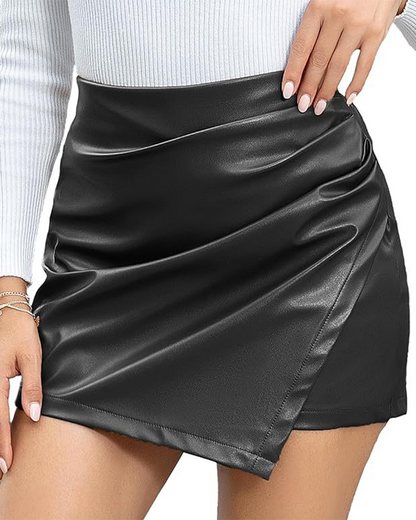 Loose Casual Leather Short Skirts