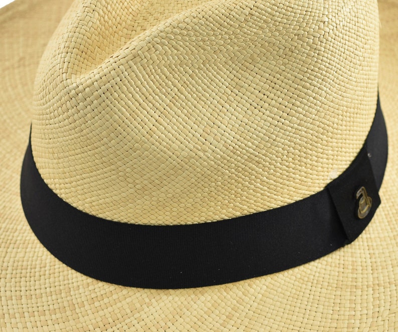 Original Panama Hat - Custom Band Color - Wide Brim Summer Fedora -  Natural Toquilla Straw - Handwoven in Ecuador - EA - HatBox Included-FREE SHIPPING