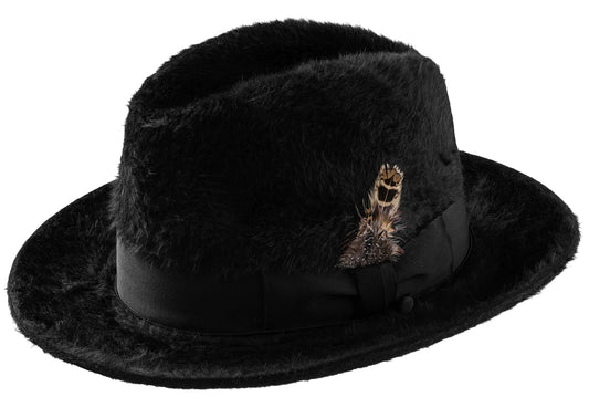 Beaver Long Hair Hat-Black