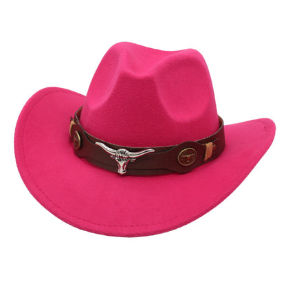 Men's Vintage Western Cowboy Hat Suede Knight British Felt Hat