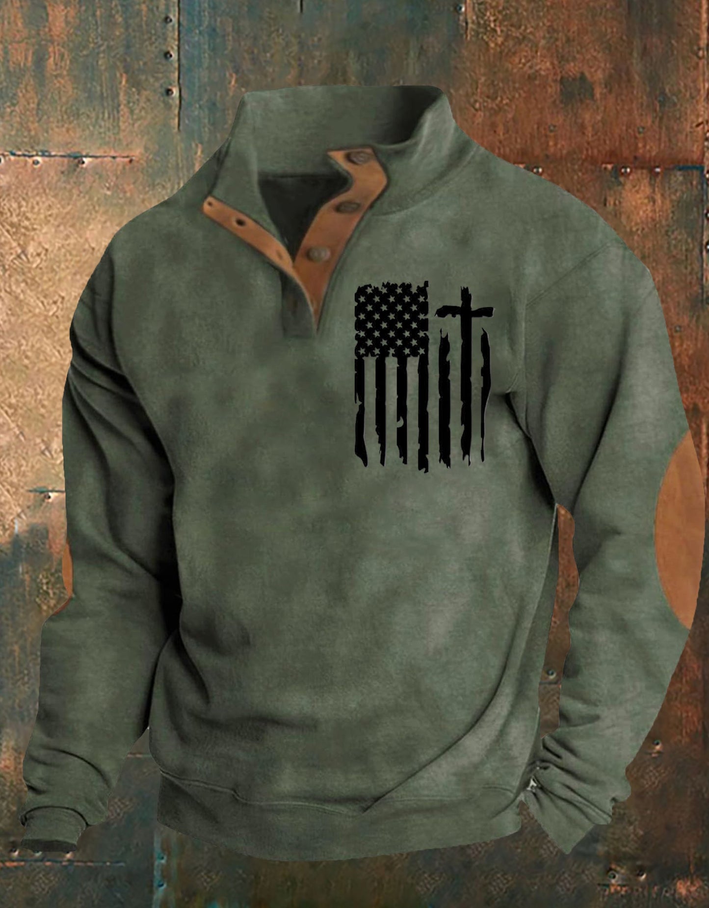 Men's Aintage Flag Print Sweatshirt