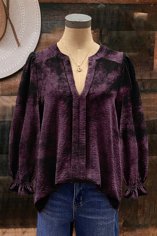 Classic Pretty Velvet Puff Sleeve Blouse