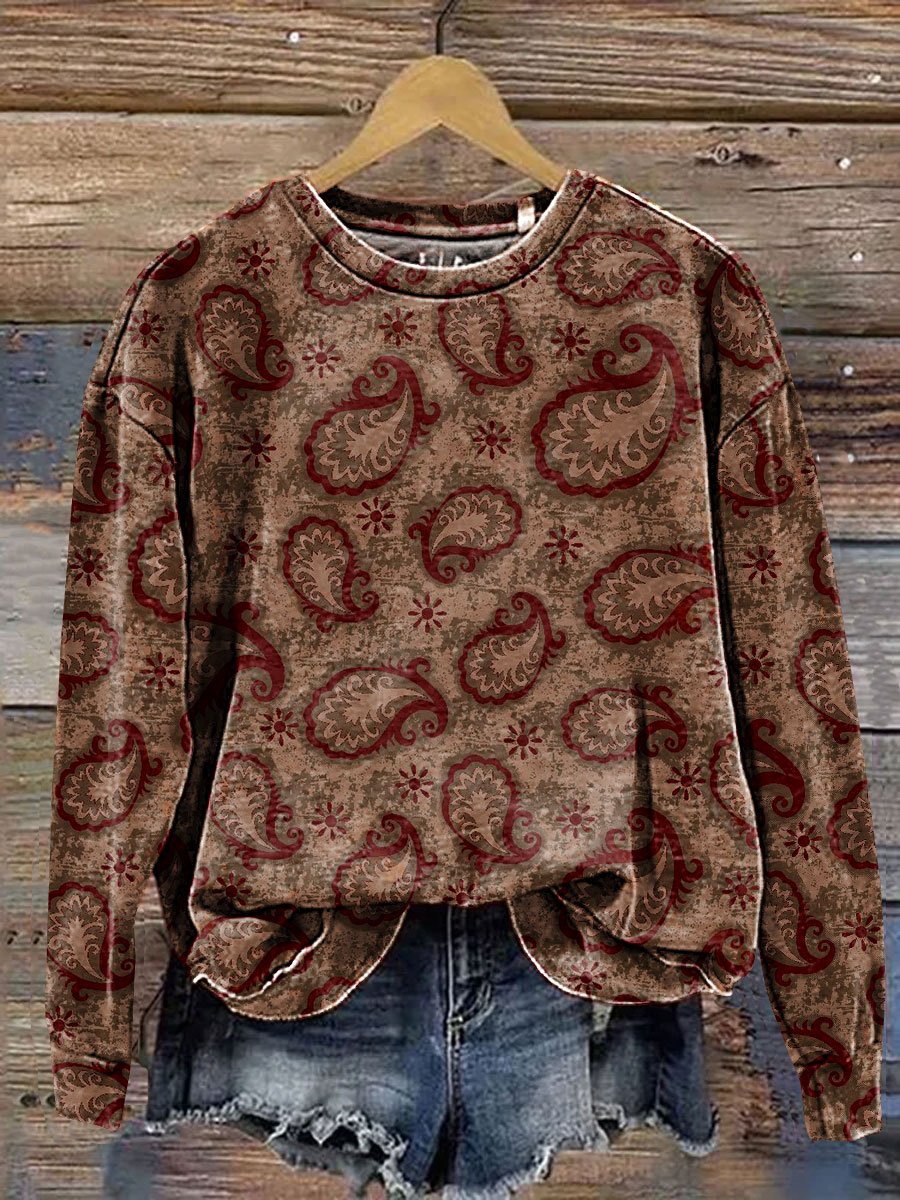 Paisley Pattern Art Print Casual Sweatshirt