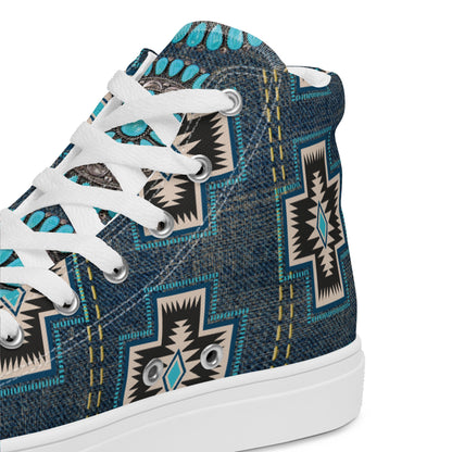 Aztec Cross Women__ high top canvas shoes