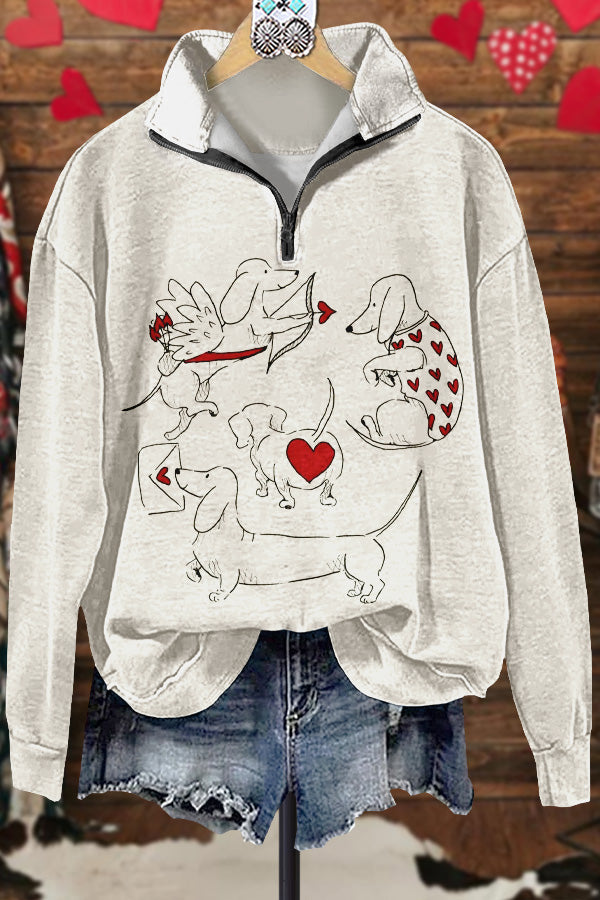 Classic Contrast Valentine's Day Dog Sweatshirt