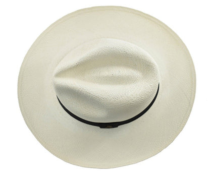 Original Panama Hat - Custom Band Color - Wide Brim Summer Fedora - White Toquilla Straw - Handwoven in Ecuador - EA - HatBox Included-FREE SHIPPING