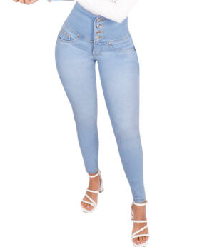 Slimming Jeans With Buttocks. Tummy And Skinny Legs