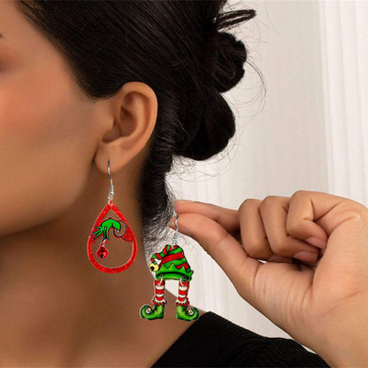 Grinch Bell Green Monster Earrings