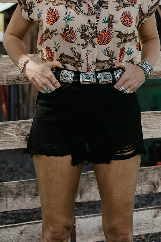 Vintage Ripped High Waist Denim Shorts