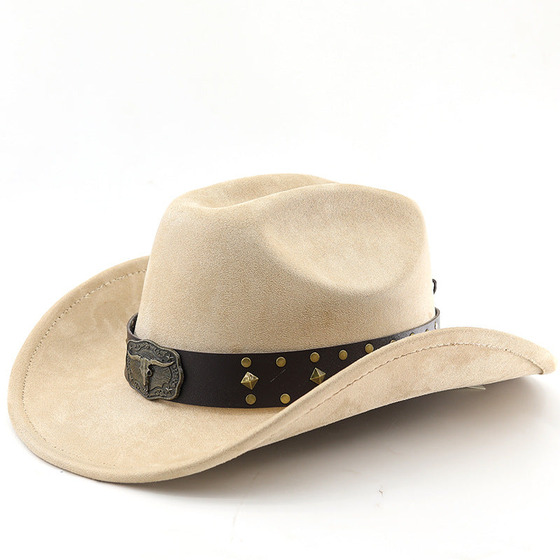 Men's Vintage Western Cowboy Hat Knight Woolen British Felt Hat