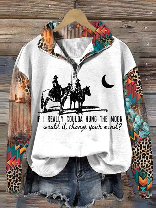 Women's If I Really Coulda Hung The Moon Western Vintage Sweatshirt