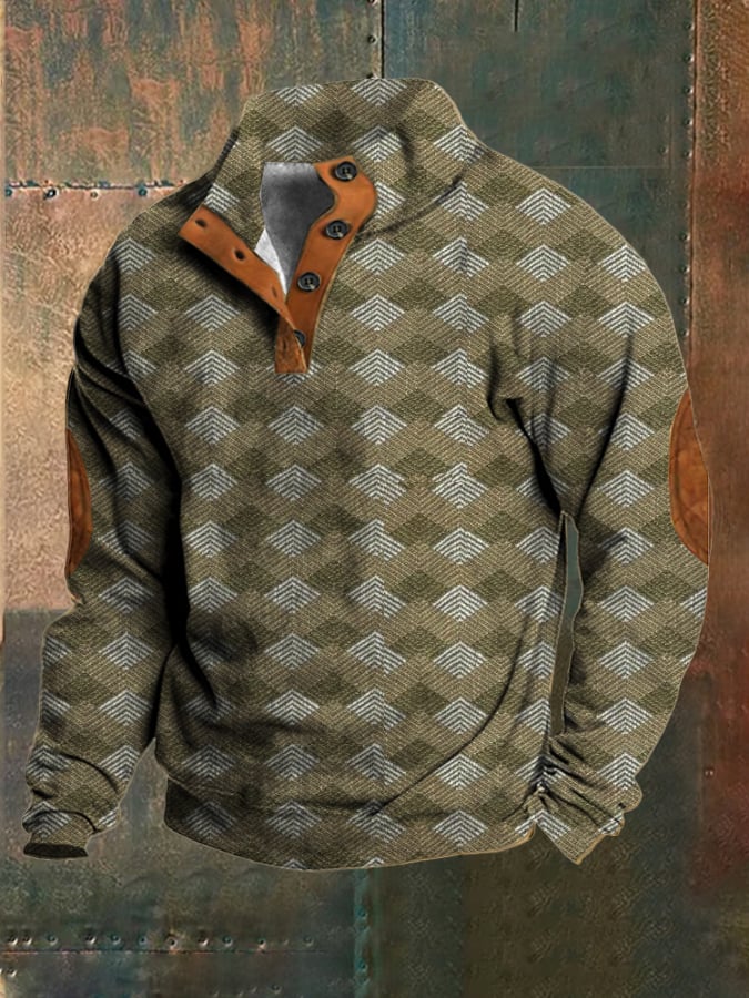 Men's Stylish Casual Retro Geometric Sweatshirt