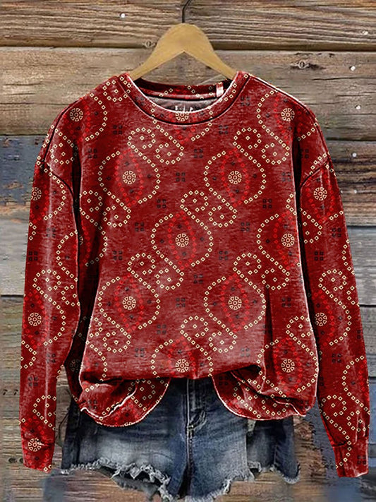 Ethnic Pattern Art Print Casual Sweatshirt