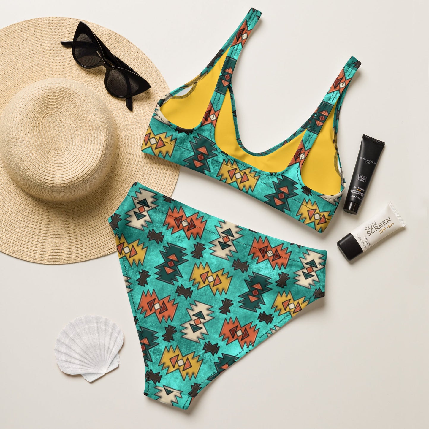 Yeehaw Turquoise Aztec Bikini