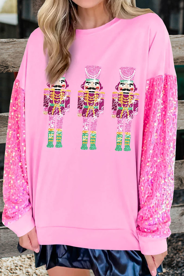 Pink Christmas Nutcracker Crewneck Sweatshirt