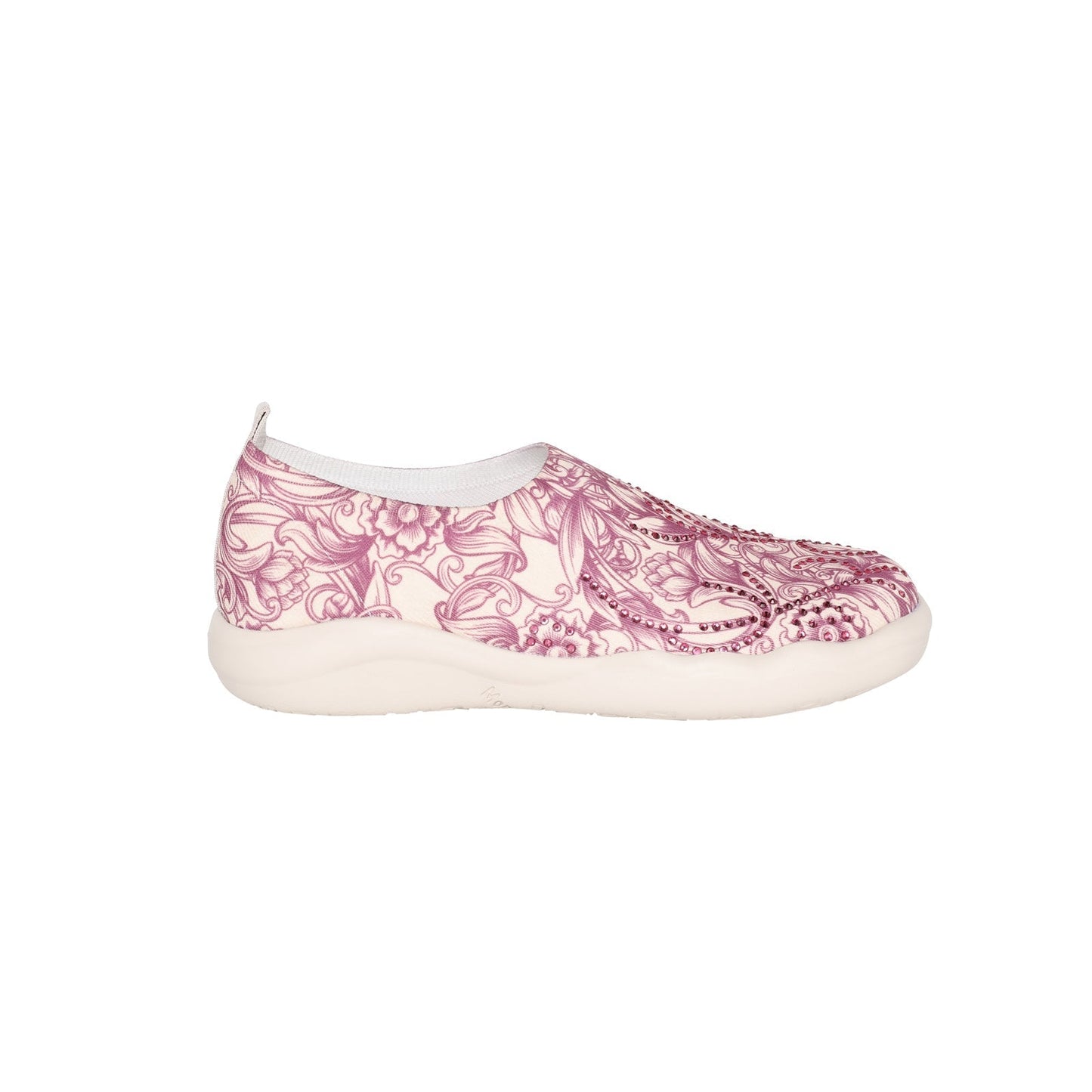 Montana West Rhinestones Floral Slip On Sneaker