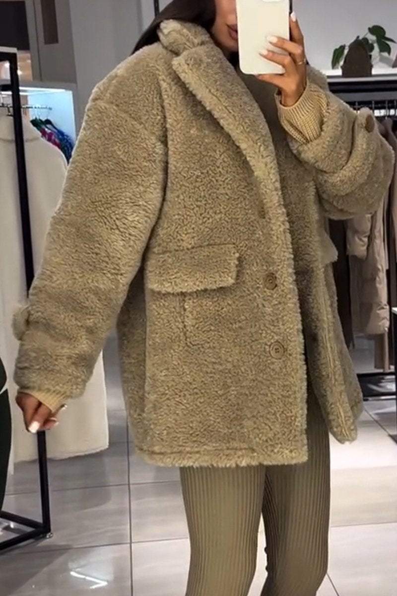 Women's Casual Lapel Wool Coat