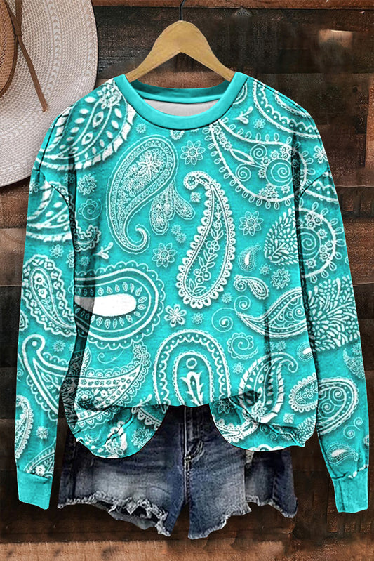 Paisley Print Sweatshirt