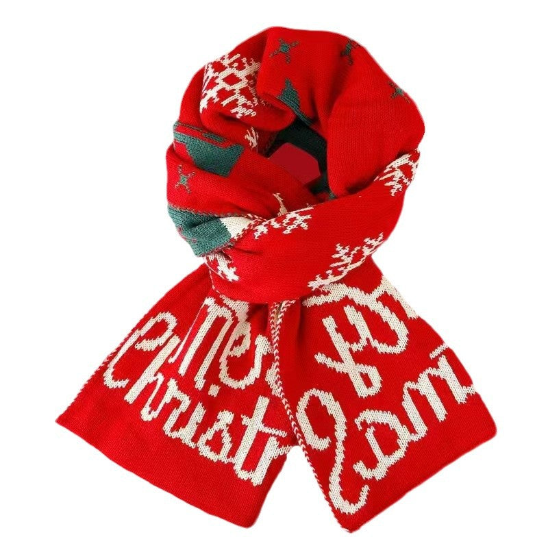 Unisex Christmas Warm Knit Scarf