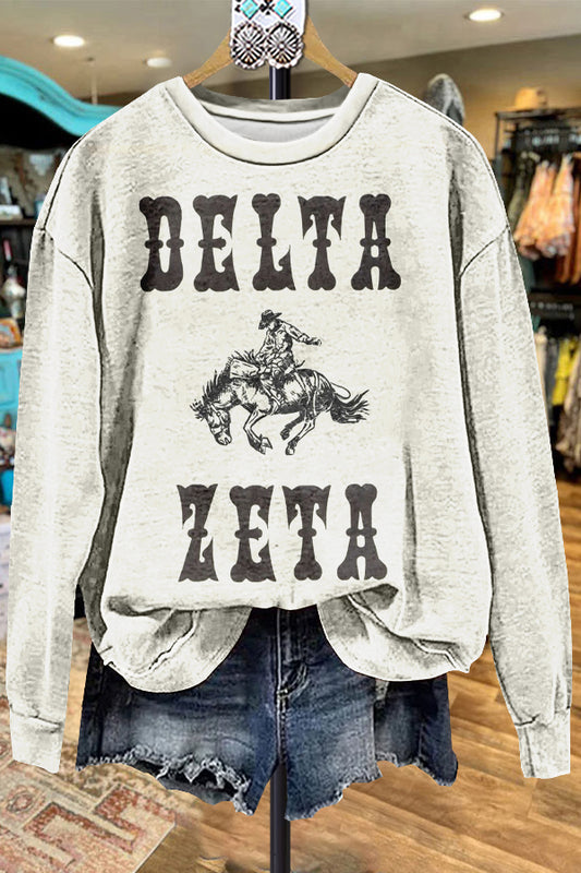 Classic Contrast Color Delta Zeta Sweatshirt