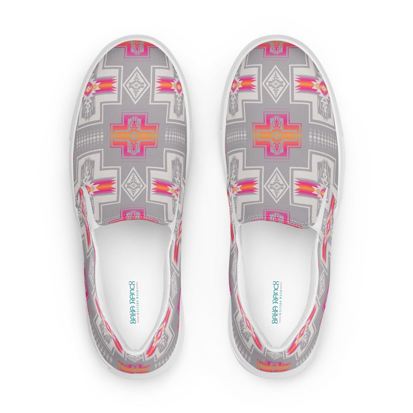 Pink Fire Aztec Women__ Slip-on Canvas Shoes