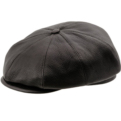 PEAKED CAPS BRIAN - LEATHER-BROWN