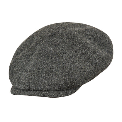 PEAKED CAPS Genuine Scottish Harris Tweed 8 Panels Man Cap MID GRAY