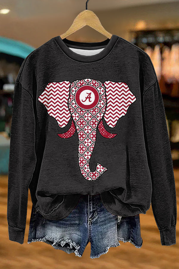 Unique Gameday Alabama Print Sweatshirt