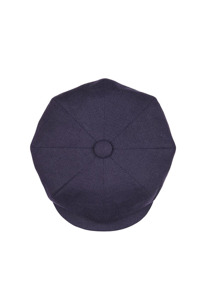 Navy Linen Muirfield Bakerboy Cap