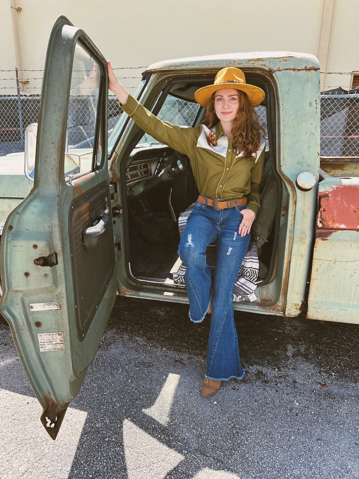 Back in the Saddle Again Horse Pearl Snap Button Up Blouse