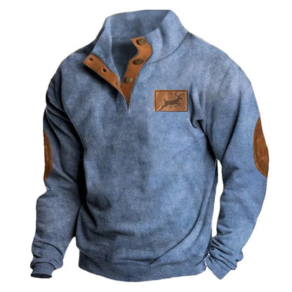 Men's Colorblock Elk Casual Sweatshirt