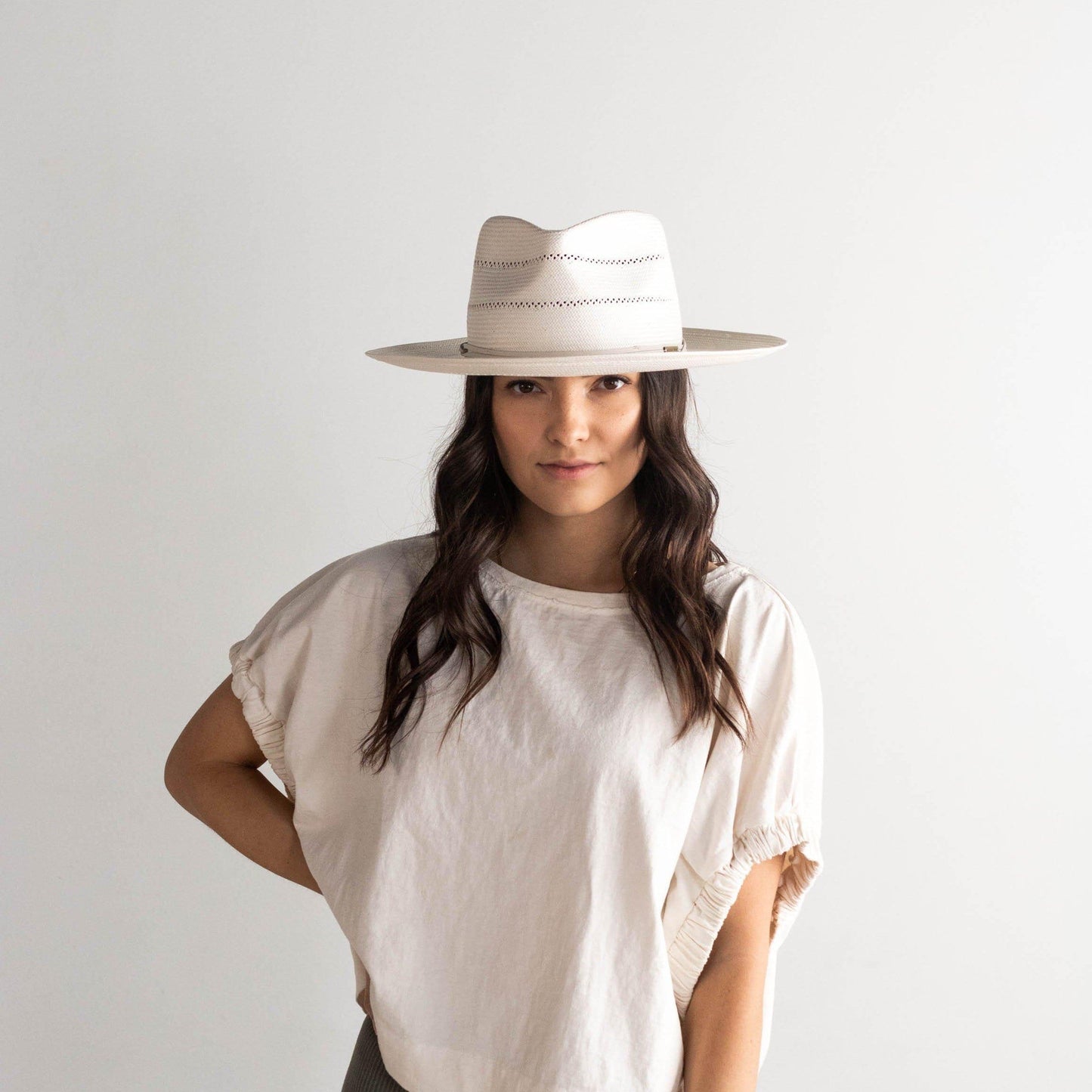 Arlo Straw Teardrop Fedora