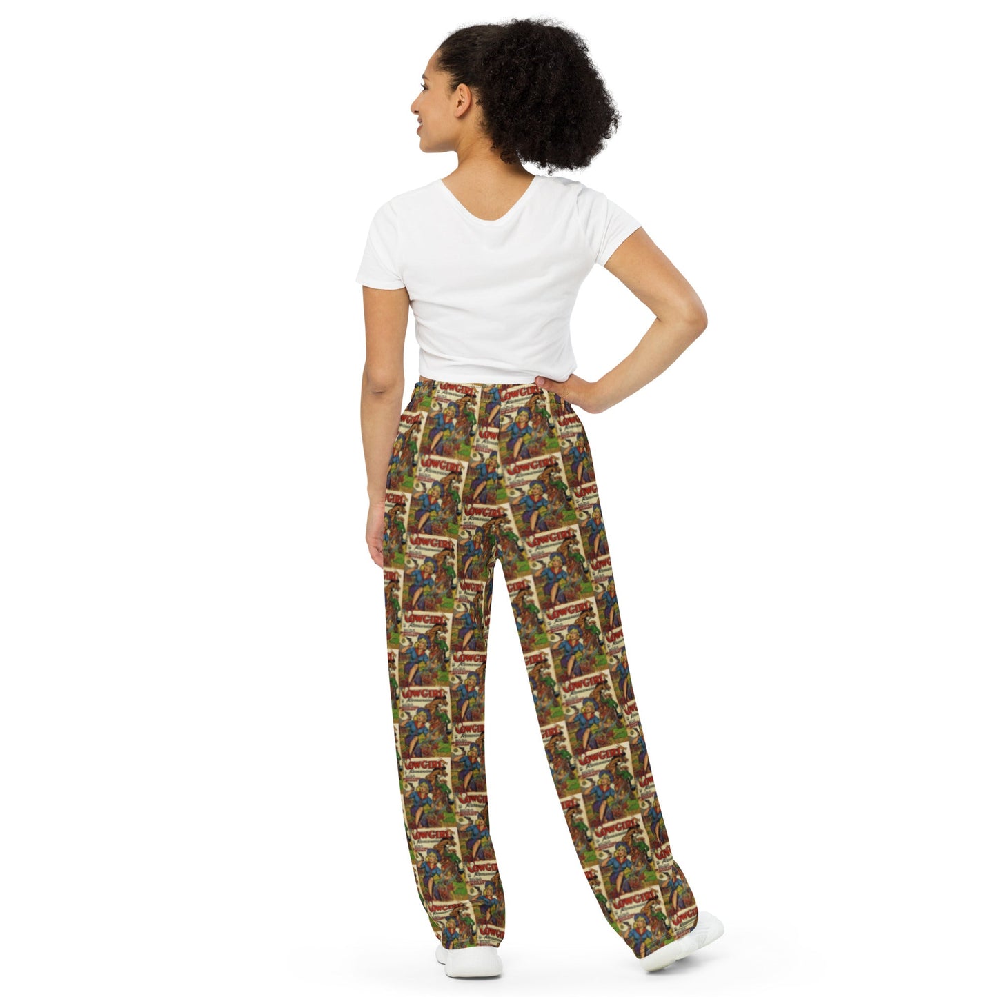 Vintage Cowgirl Poster Unisex Wide Leg Pants