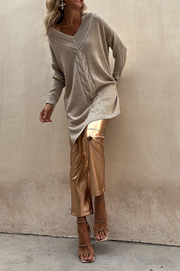 BEIGE NUTATED SWEATER