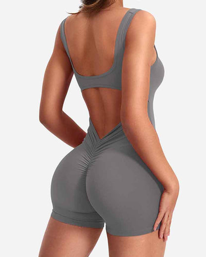 Backless Sleeveless Hip Lift Yoga Jumpsuit