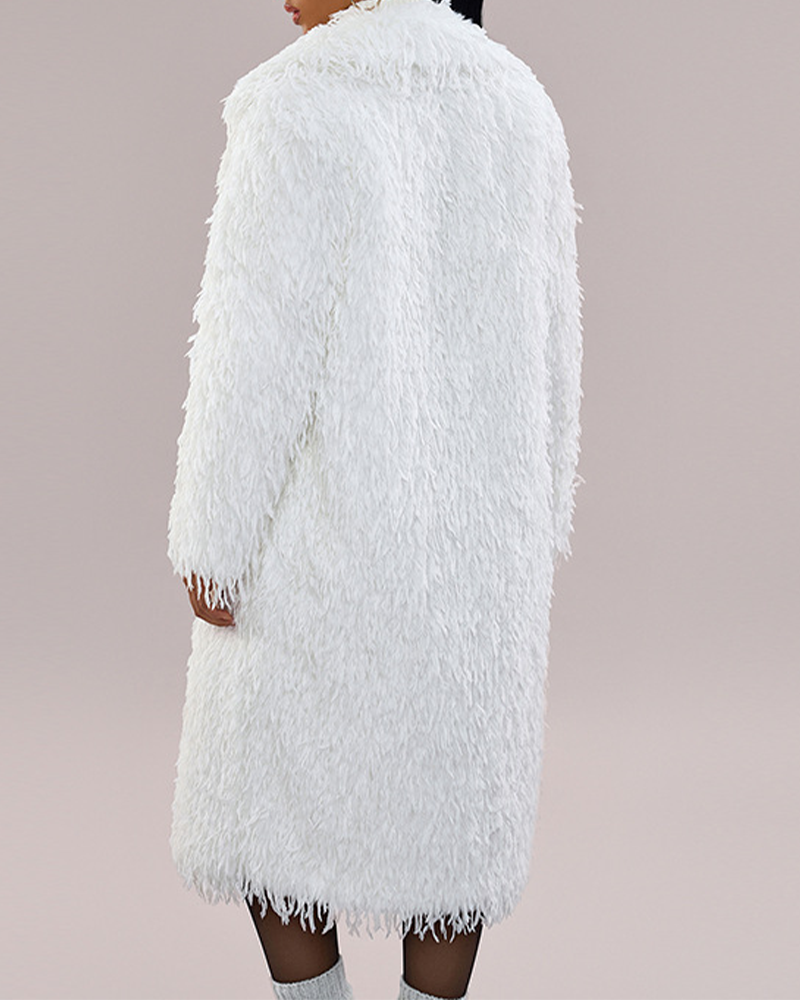 Mock Ostrich Fur Fur Coat