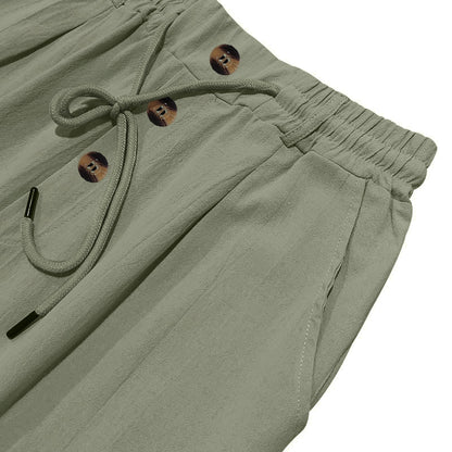 Men's Linen Business Casual Straight Pants Trousers