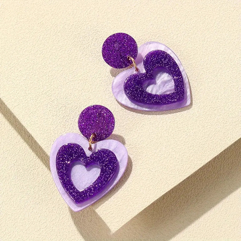 Valentine's Day Double Heart Earrings