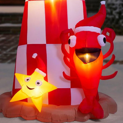 Christmas-7 5 ft inflatable lighthouse scene