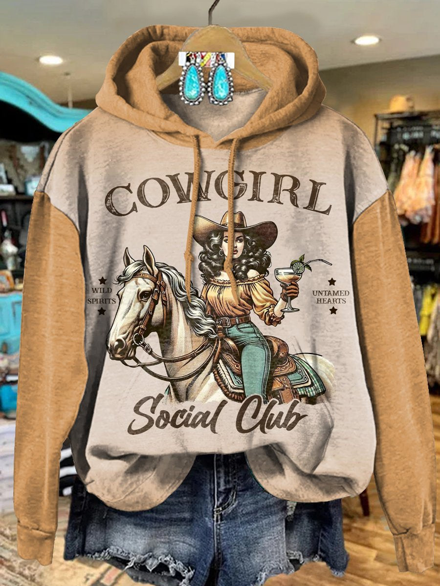 Cowgirl Social Club Print Casual Sweatshirt