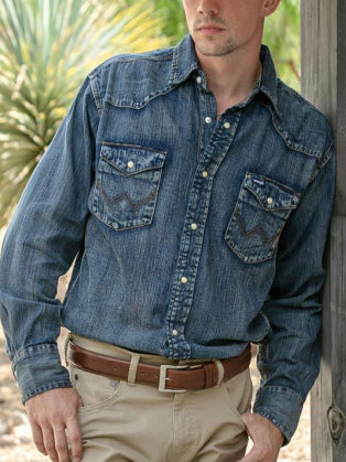 Men's Retro Denim Western Shirts