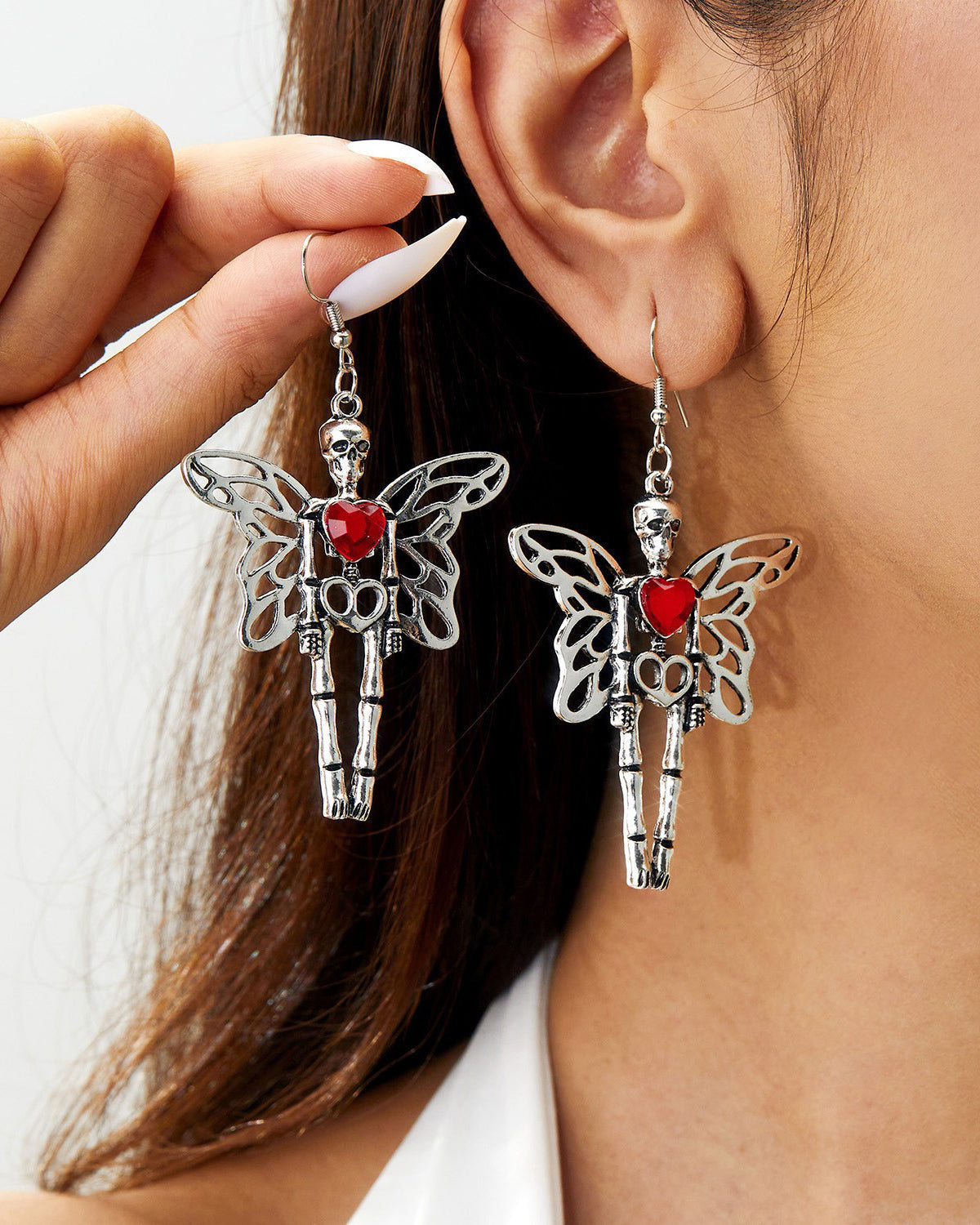 Dark Halloween Skull Skeleton Earrings