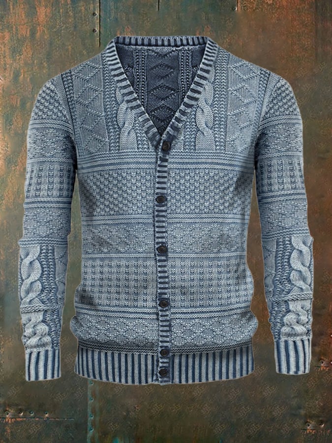 Men's Vintage Knit Cardigan Sweater