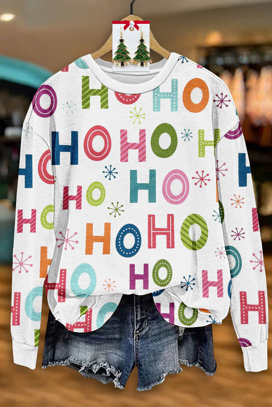 Casual Christmas Print Long Sleeve Sweatshirt