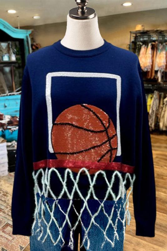 Basketball Net Fringe Sweater