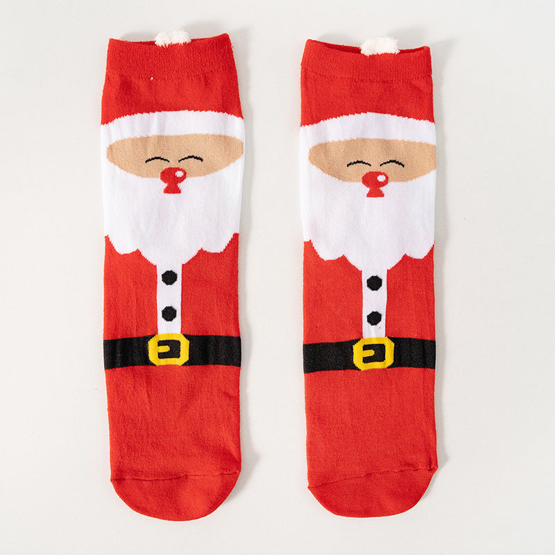 Cute Christmas Cartoon Santa Claus Socks