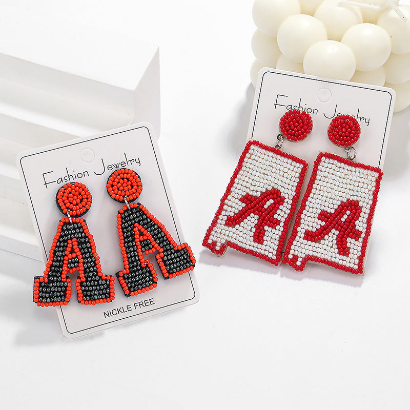 Gameday Beads Letter Earrings