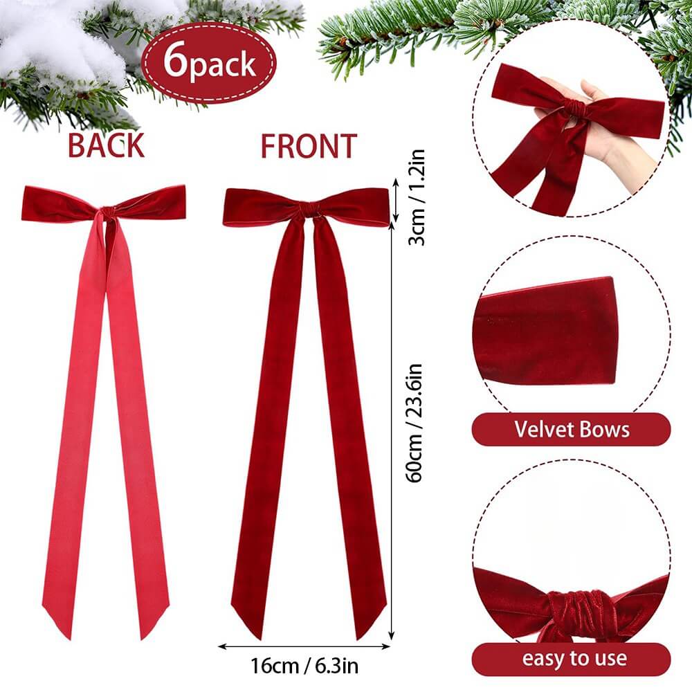 Christmas Velvet Wreath Bow(6 PCS)