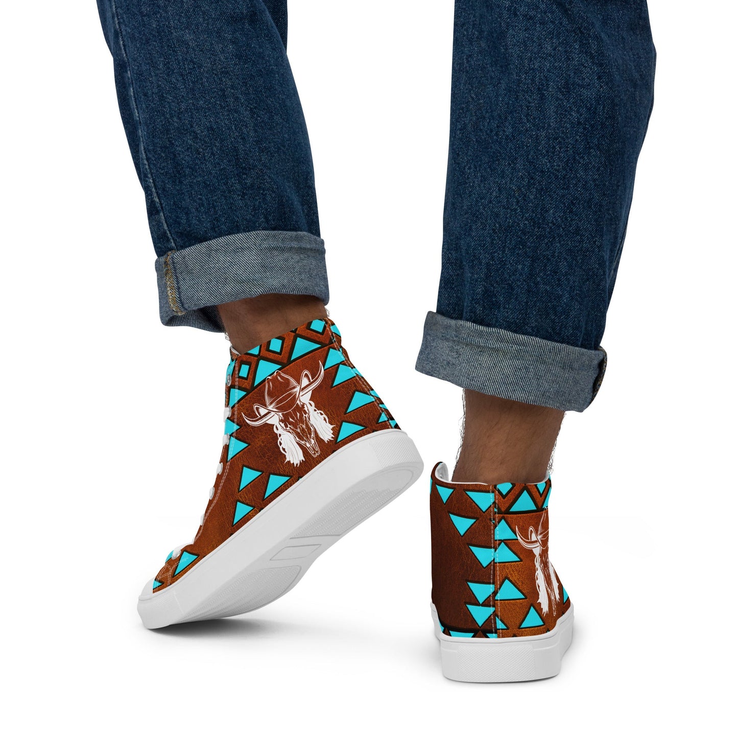 Mullet Cowboy Aztec Men__ High Top Canvas Shoes